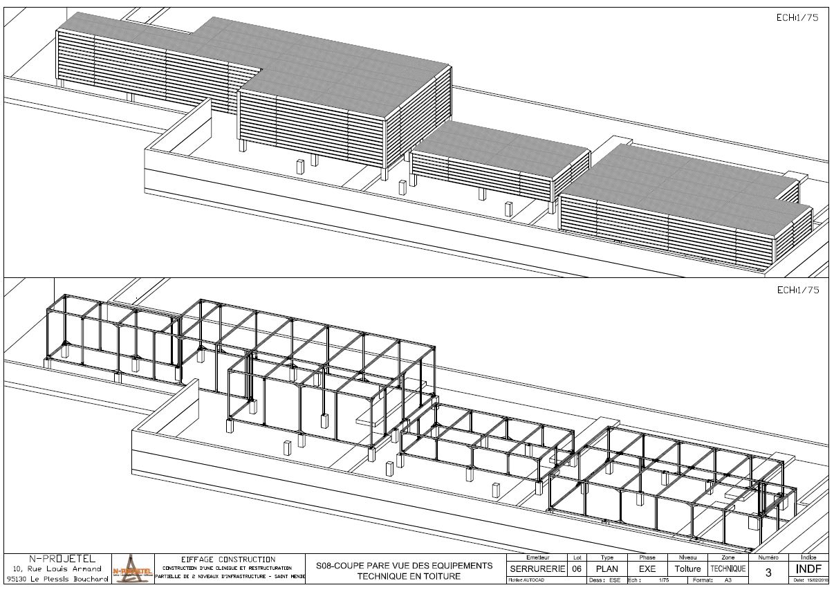 Exemple de dessin de plan réalisé par N-projetel, spécialiste de la création de dessins d'atelier